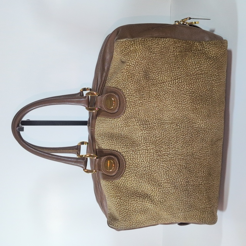 Borbonese Glot Pattern Leather And Suede Handbag - image 5